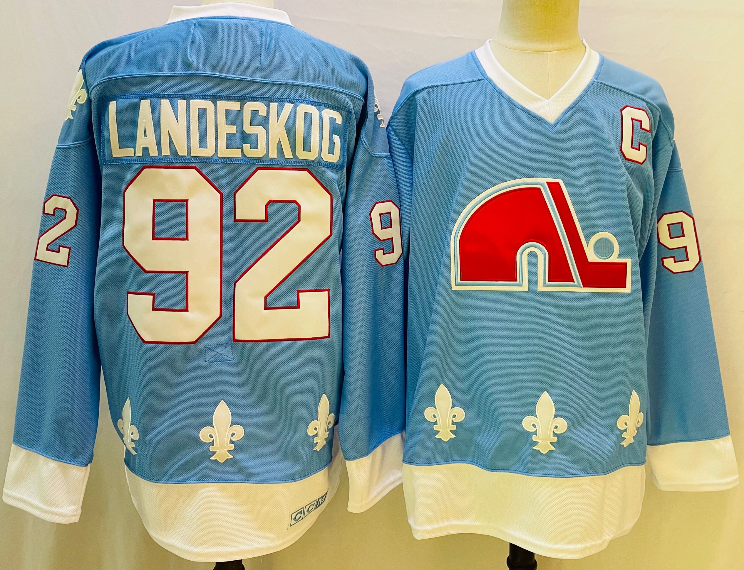 Men Colorado Avalanche #92 Landeskog Blue Throwback 2022 Adidas NHL Jersey->colorado avalanche->NHL Jersey